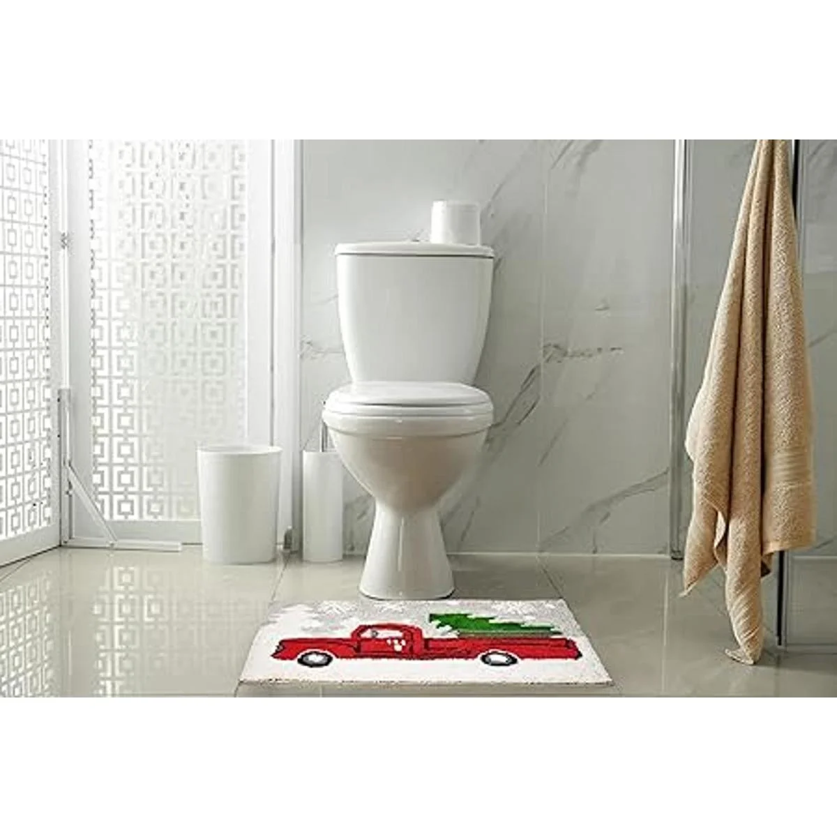 Alfombra cuadrada para camioneta con árbol de Navidad_3