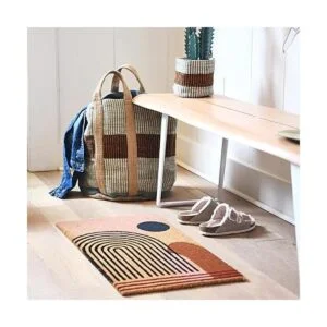 Main Mesa Felpudo geométrico de fibra de coco_3