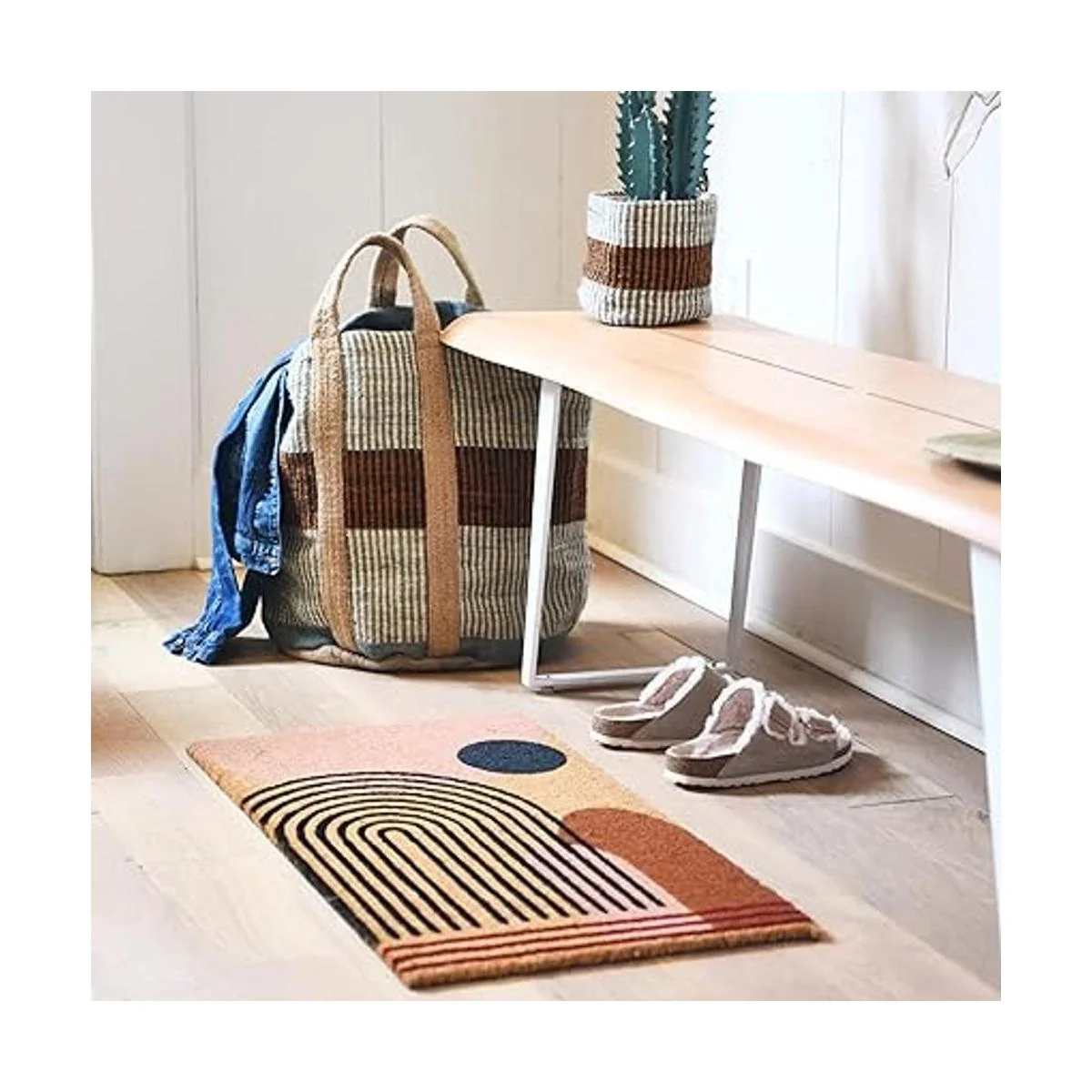 Main Mesa Felpudo geométrico de fibra de coco_3