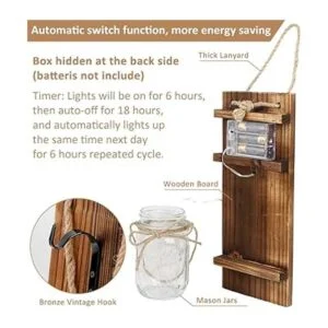 OurWarm Juego de 2 apliques rústicos para decoración de_3