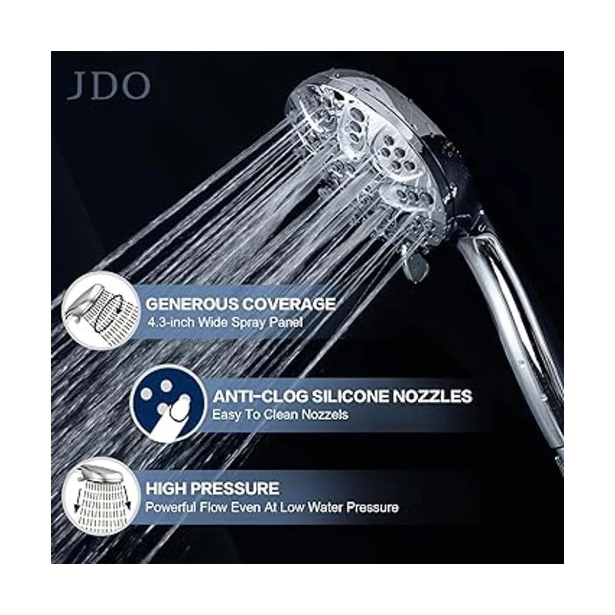 JDO Cabezal de ducha de mano de alta presión cabezal de_3