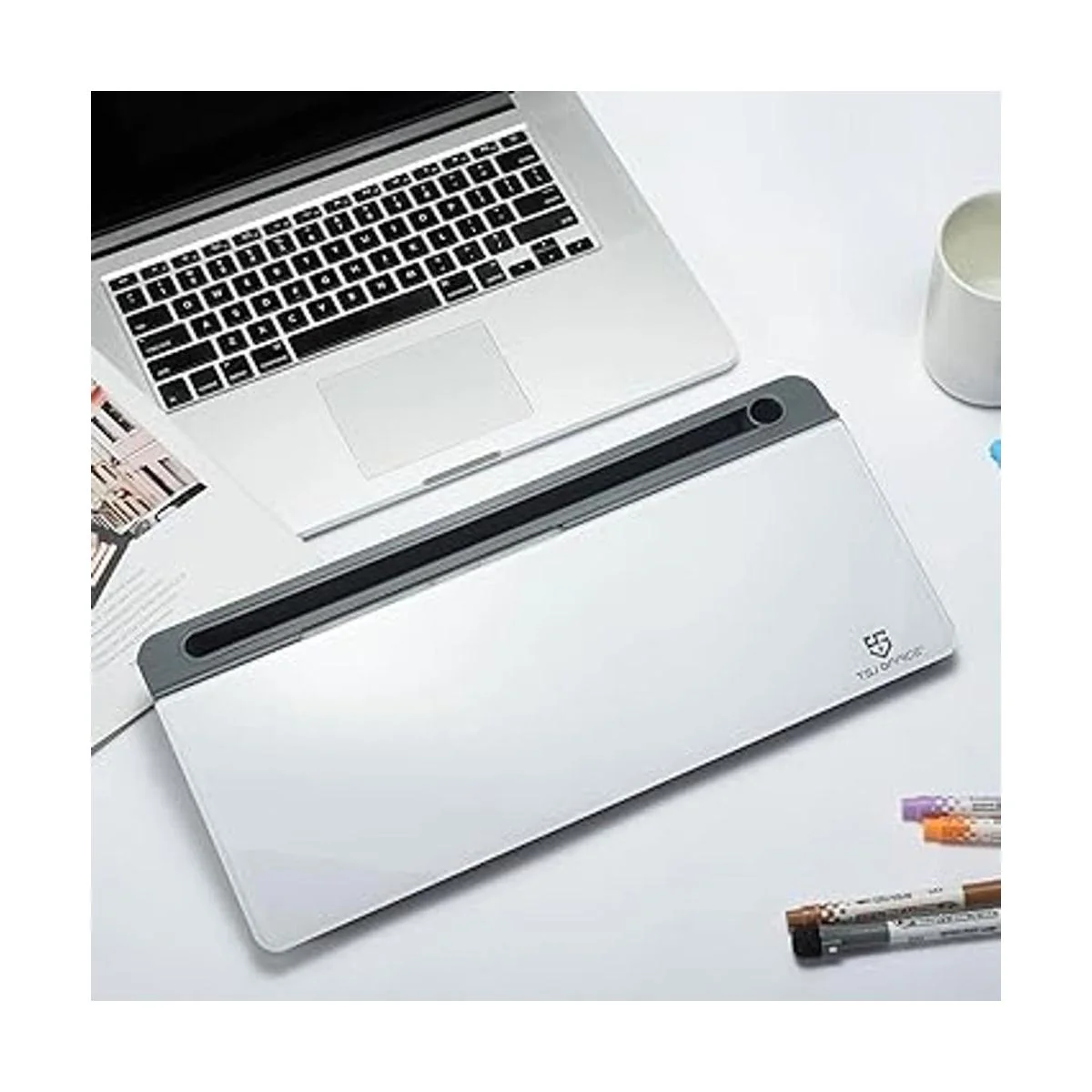 Pizarra blanca de vidrio de escritorio pequeña pizarra de_5