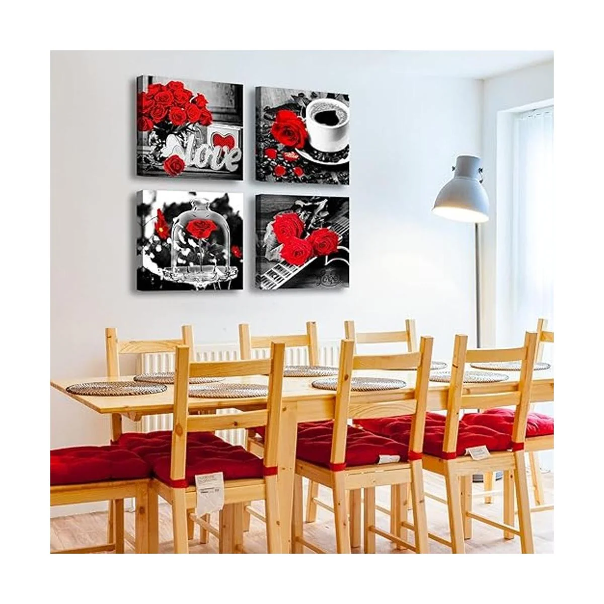 Decoración de baño arte de pared de rosa accesorios de_6