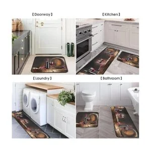 OUXIOAZ Juego de 2 alfombras y tapetes de cocina de vino_5