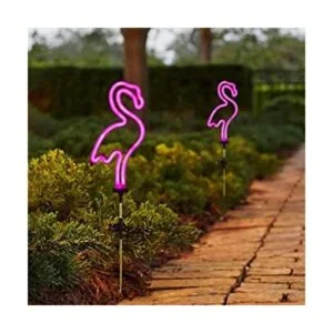 Flamingo Luces solares de estaca de jardín Juego de 2_1
