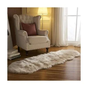 Arbosofe Alfombra de piel sintética de oveja beige_2