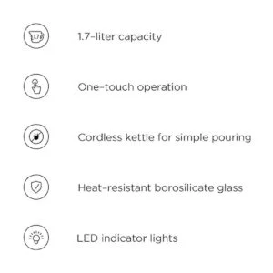 ChefmanHervidor eléctrico de 1.7 litros con tapa de_5