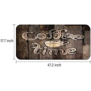 JISMUCI Alfombra de cocina diseño moderno de café con_3