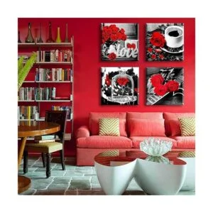 Decoración de baño arte de pared de rosa accesorios de_3