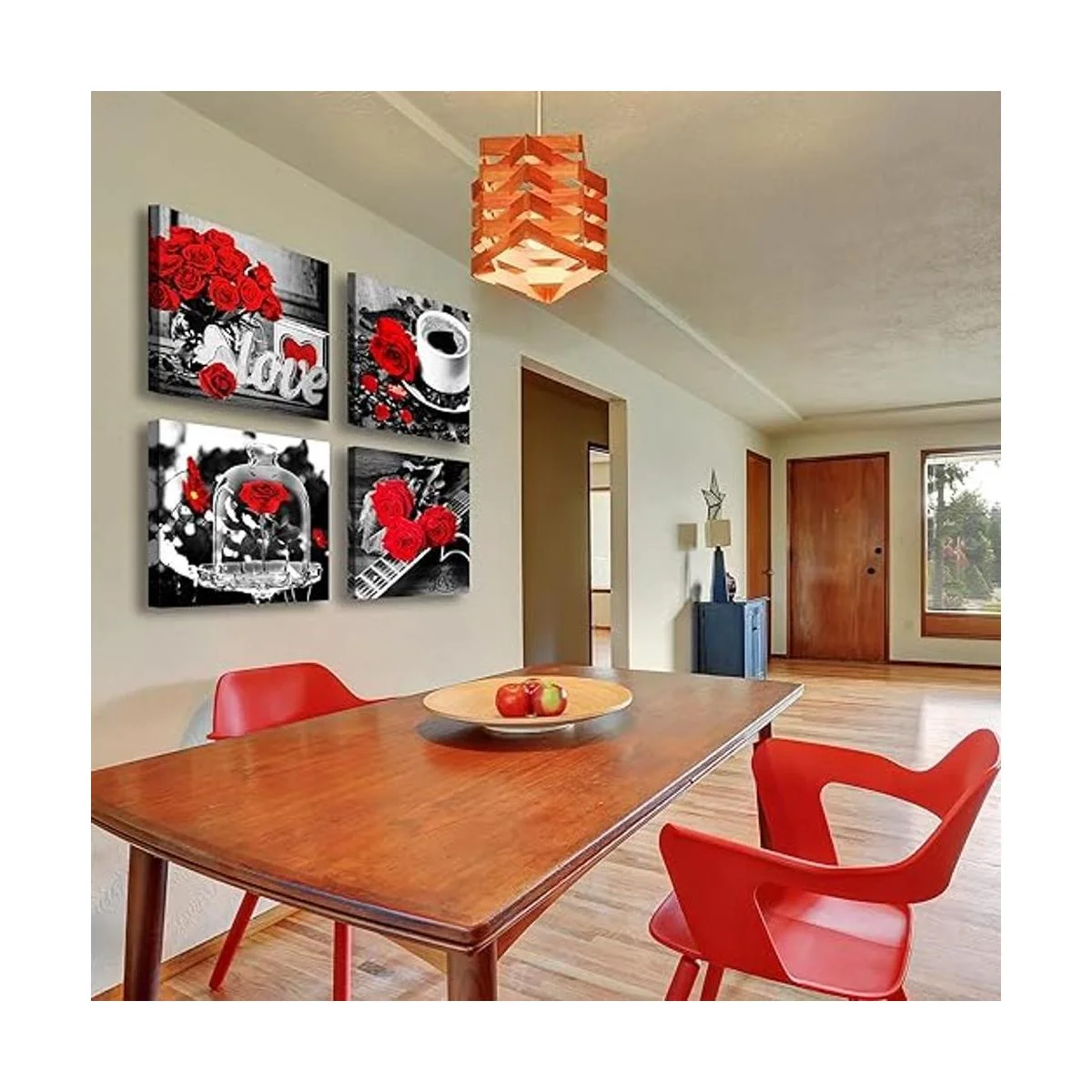 Decoración de baño arte de pared de rosa accesorios de_4