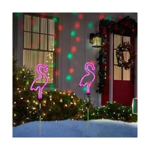 Flamingo Luces solares de estaca de jardín Juego de 2_2