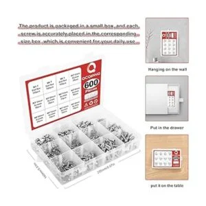 QCQIANG Kit surtido de 600 tuercas en T deslizantes de_6