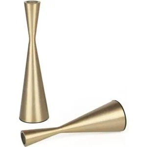 Vixdonos Portavelas de metal dorado de latón juego de 2_3