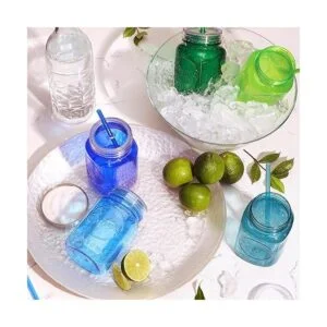 Cupture Tazas de vaso de acrílico con tapas y pajitas 20_3