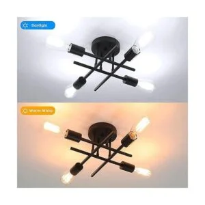 Lámpara de techo semiempotrada color negro mate moderna_4