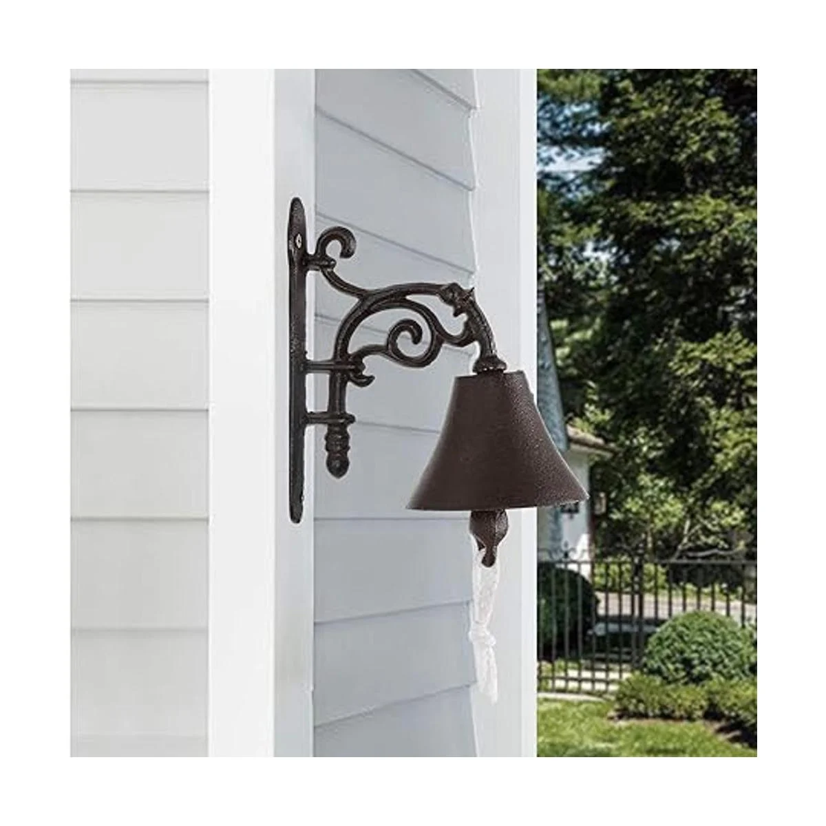 Yapopi Campana de cena al aire libre rústica de hierro_2