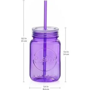 Cupture Tazas de vaso de acrílico con tapas y pajitas 20_6