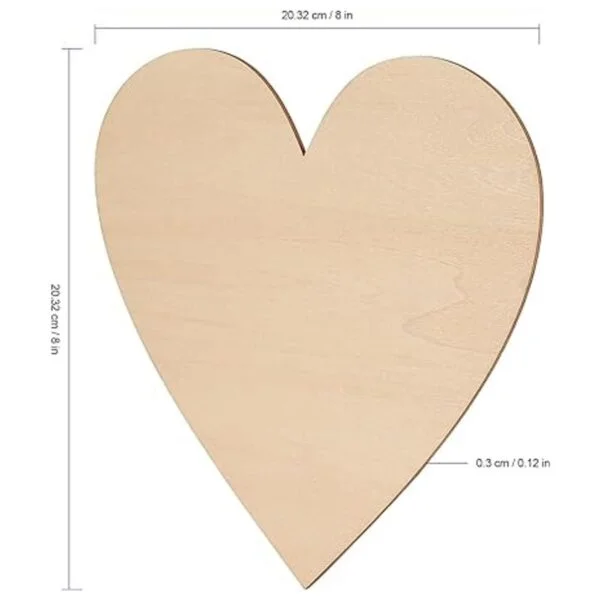 FUNSUEI 30 rebanadas de corazón de madera natural de 8_2