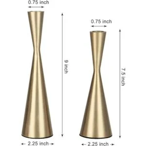 Vixdonos Portavelas de metal dorado de latón juego de 2_2