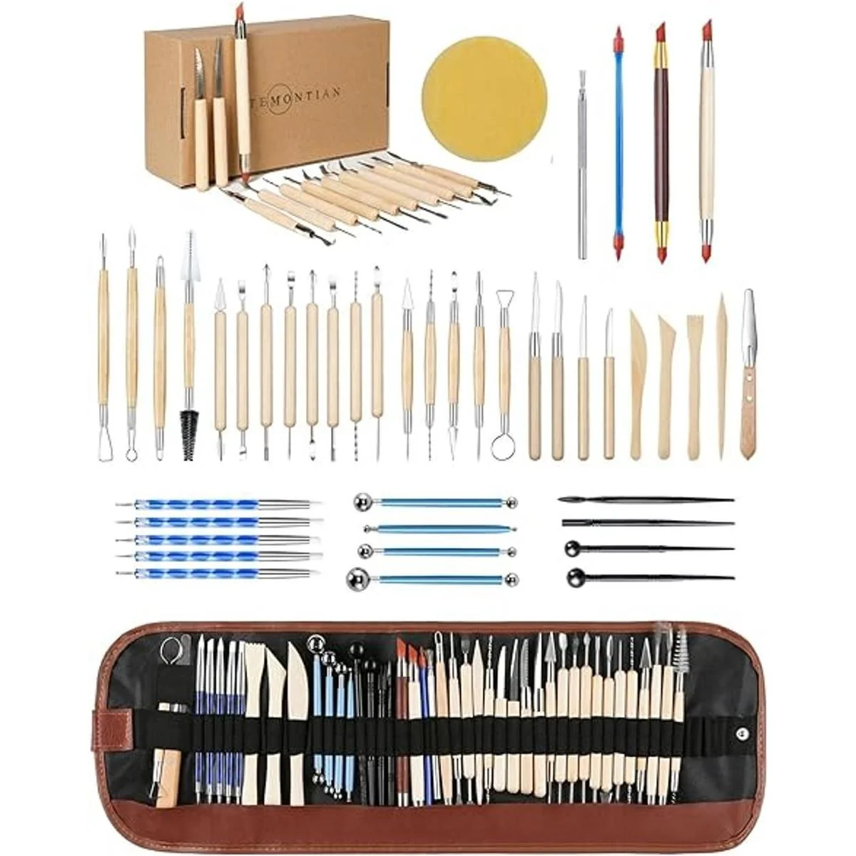 TEMONTIAN Herramientas de escultura de arcilla de_1