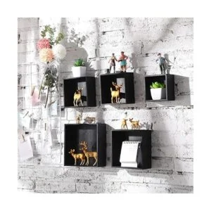 8 cajas de madera rústicas de color negro de 7 pulgadas 6_7