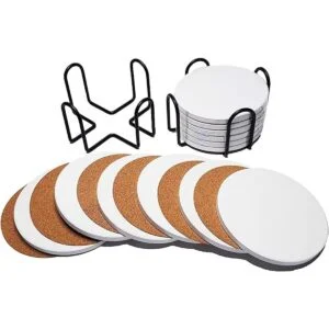 Juego de posavasos de cerámica 12 posavasos redondos de_5