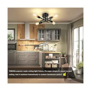 Lámpara de techo semiempotrada color negro mate moderna_2