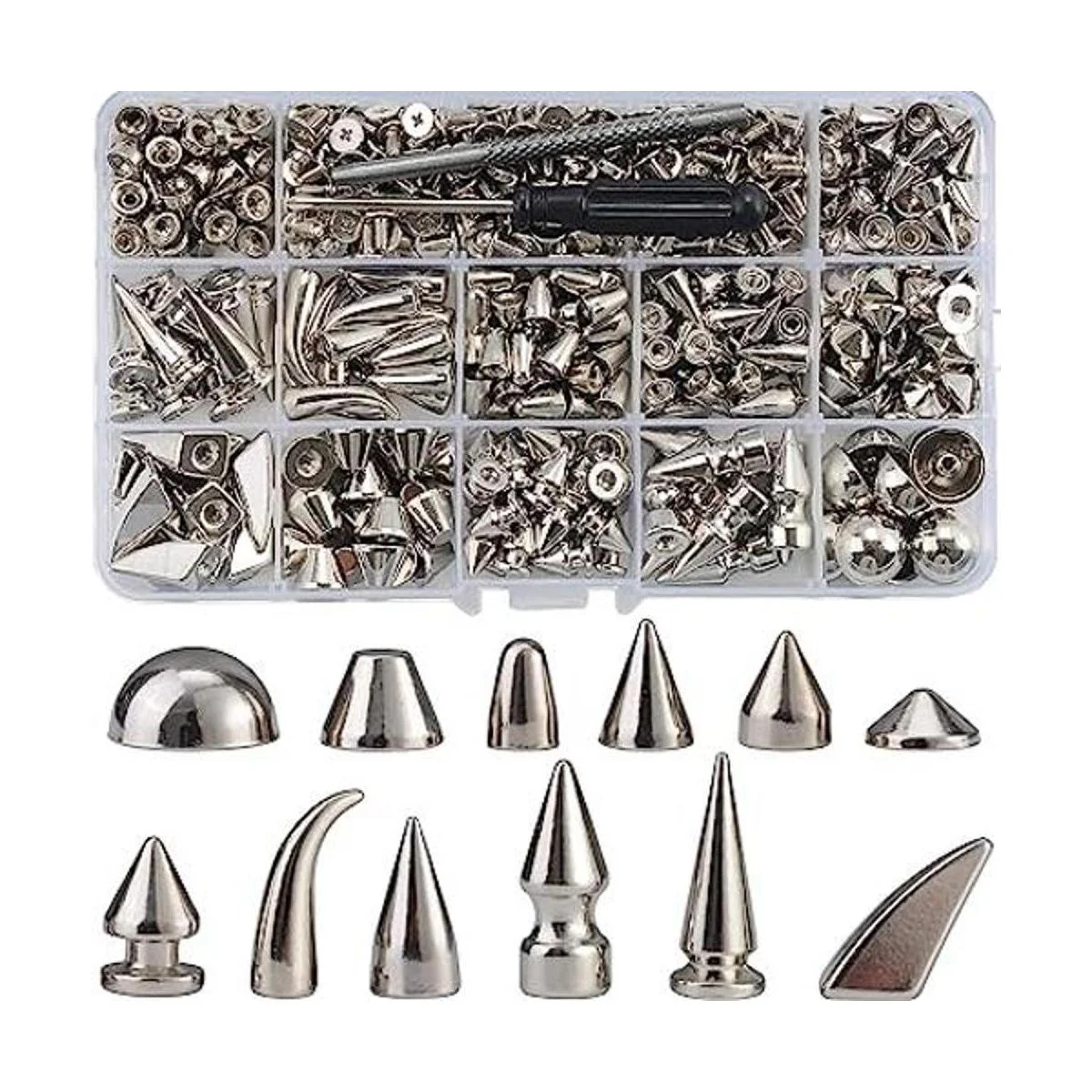 YORANYO Juego de 270 puntas y tachuelas de forma mixta de_1