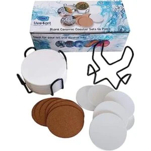 Juego de posavasos de cerámica 12 posavasos redondos de_1