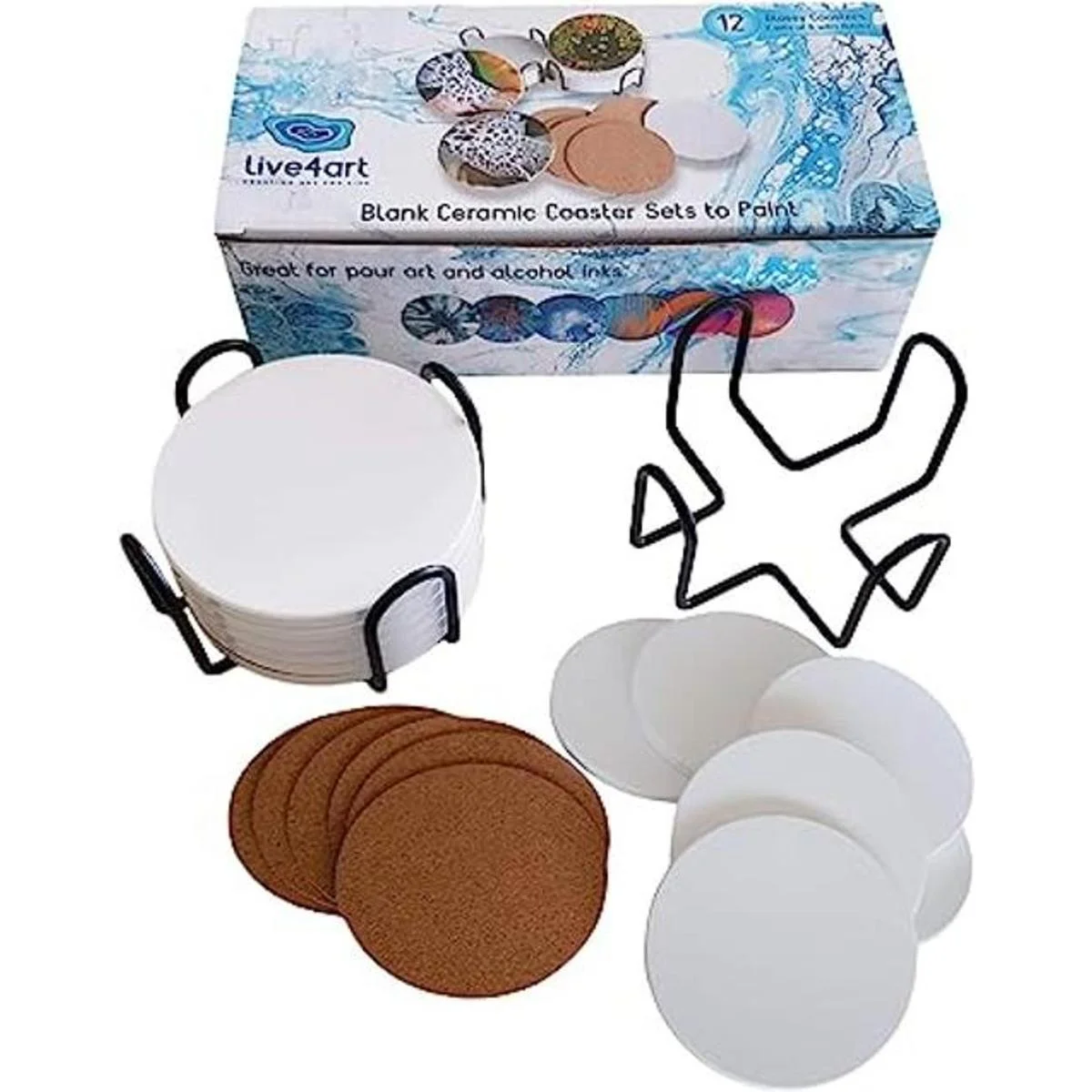 Juego de posavasos de cerámica 12 posavasos redondos de_1