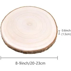 Pllieay Paquete de 8 rebanadas redondas de madera rústica_2