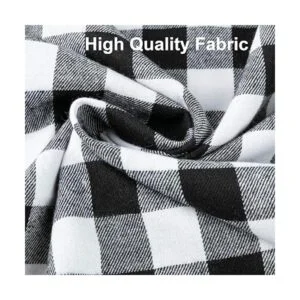 Paquete de 2 cortinas con lazo a cuadros de búfalo estilo_4