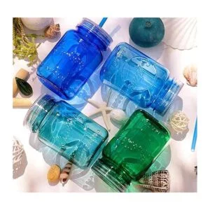 Cupture Tazas de vaso de acrílico con tapas y pajitas 20_7