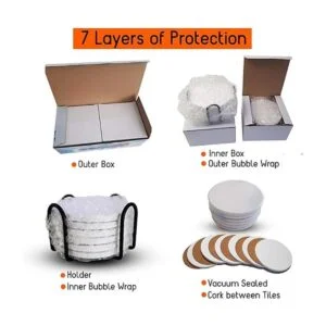 Juego de posavasos de cerámica 12 posavasos redondos de_4