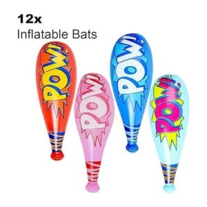 4Es Novelty Juego de 25 bates de béisbol inflables Pow_2
