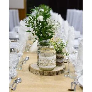 Pllieay Paquete de 8 rebanadas redondas de madera rústica_3