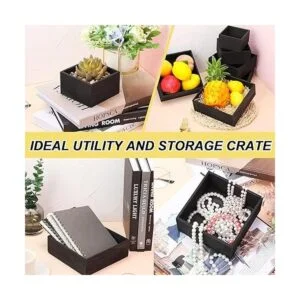 8 cajas de madera rústicas de color negro de 7 pulgadas 6_4