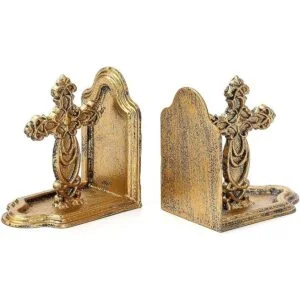 Jemeni Sujetalibros de cruz de hierro fundido juego de 2_1