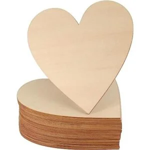 FUNSUEI 30 rebanadas de corazón de madera natural de 8_1