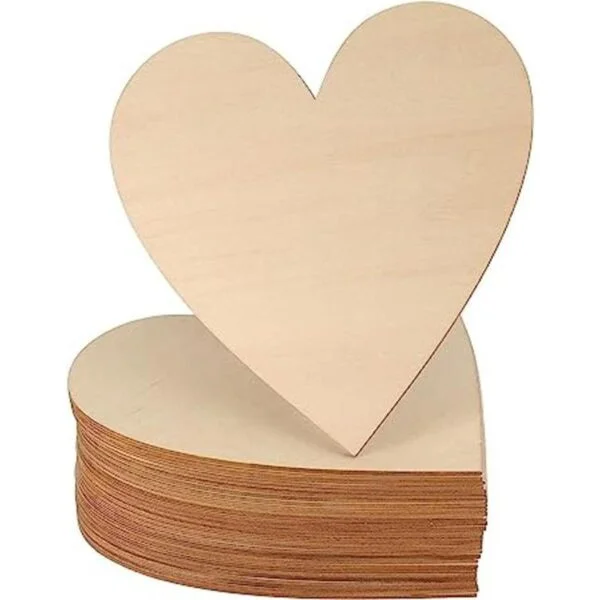 FUNSUEI 30 rebanadas de corazón de madera natural de 8_1