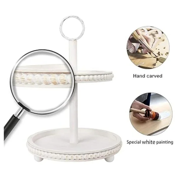 GENMOUS CO. Bandeja decorativa de madera de 2 niveles_4