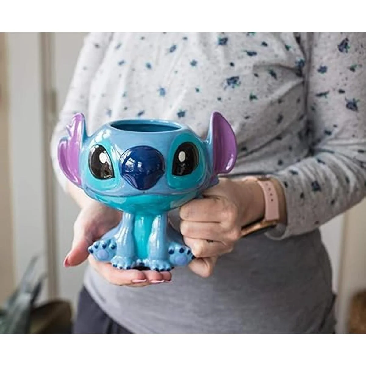 Disney Lilo Stitch Taza de café de cerámica esculpida_4