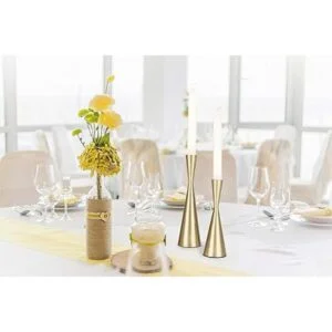 Vixdonos Portavelas de metal dorado de latón juego de 2_5