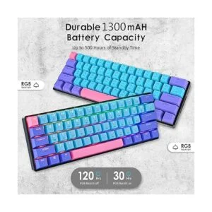 SURMEN Teclado inalámbrico para juegos 60 60 RGB_6