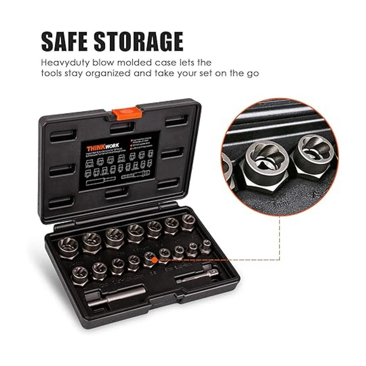 THINKWORK Juego de extractor de pernos juego de 18 piezas_7