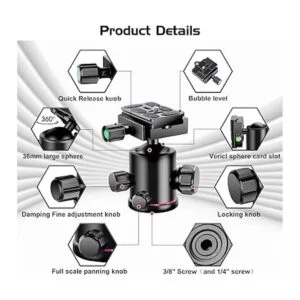 Manbily Cabezal de bola de fotografía rotación de 360_3