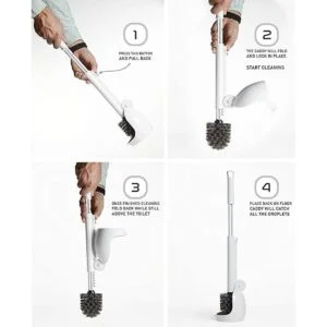 ELYPRO Cepillo de inodoro y soporte sin goteo limpiador y_6