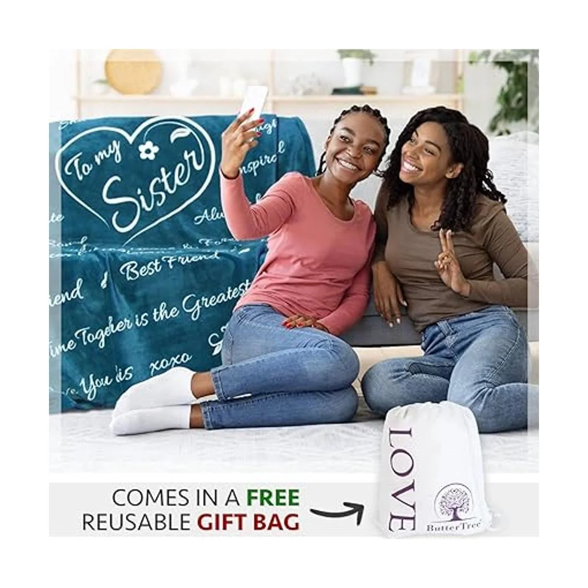 Manta de regalo para hermana regalo para hermanas de_3