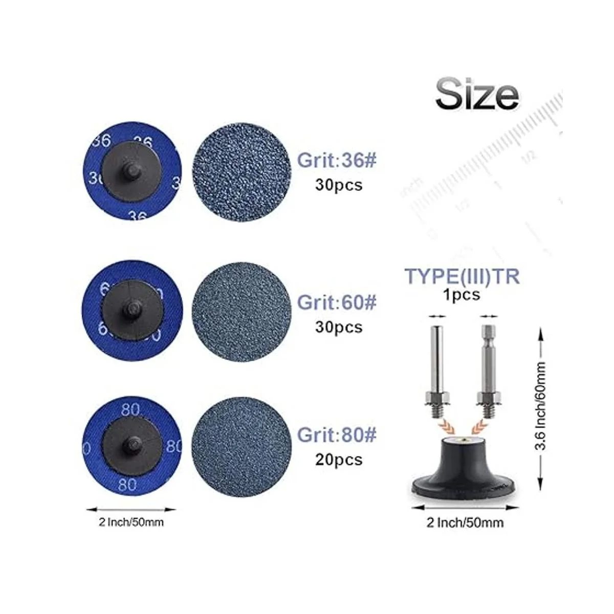 Tshya Disco de bloqueo de rollo 80 discos de lija de 2.0_2
