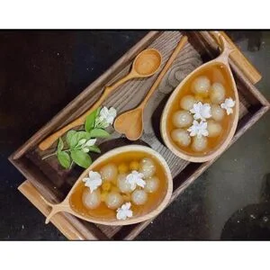 Juego de cucharas y tenedores de madera natural juego de_5